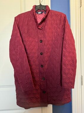 Lands' End Women's Quilted Wine-Red Barn Jacket